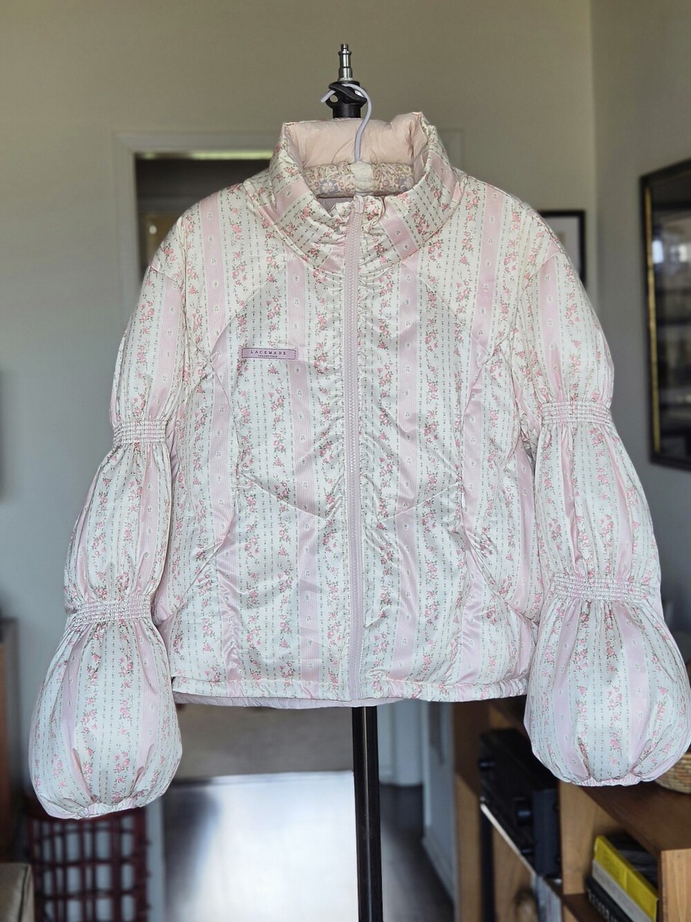 Lacemade Winter Garden Down Jacket - Floral Pink Reversible NWT